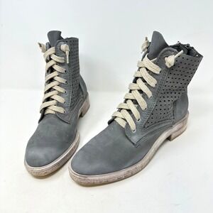 Dolce Vita Aldis Perforated Nubuck Ankle Boots Smoke Grey 8.5